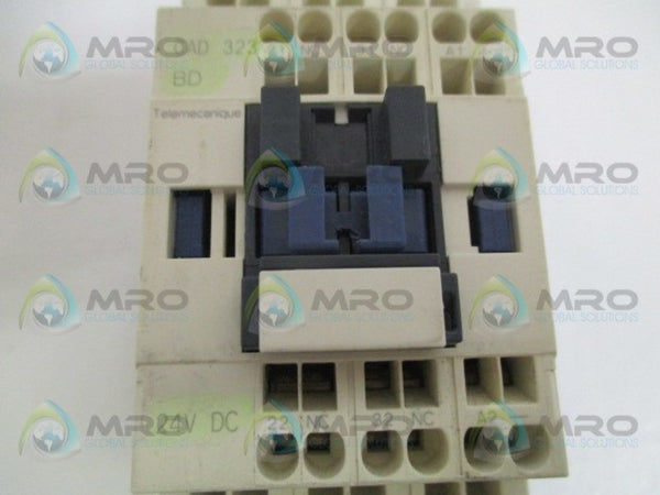 TELEMECANIQUE CAD323BD CONTROL RELAY 24VDC UNMP