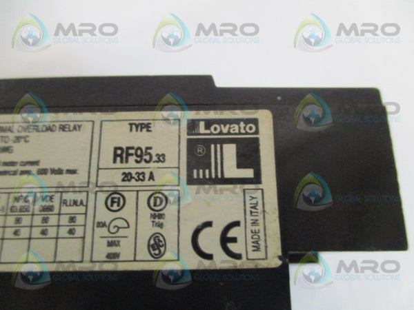 LOVATO RF95.33 THERMAL OVERLOAD RELAY 20-33A UNMP