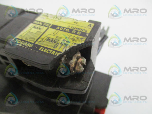 TOGAMI ELECTRIC T-11-3 OVERLOAD RELAY 1.8-2.8A (AS PICTURED) UNMP