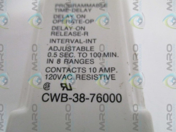 POTTER & BRUMFIELD CWB-38-76000 TIME DELAY RELAY 0.5 SEC-100 MIN. UNMP