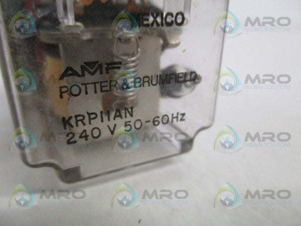 POTTER & BRUMFIELD KRP-11AN-240 RELAY 240V UNMP