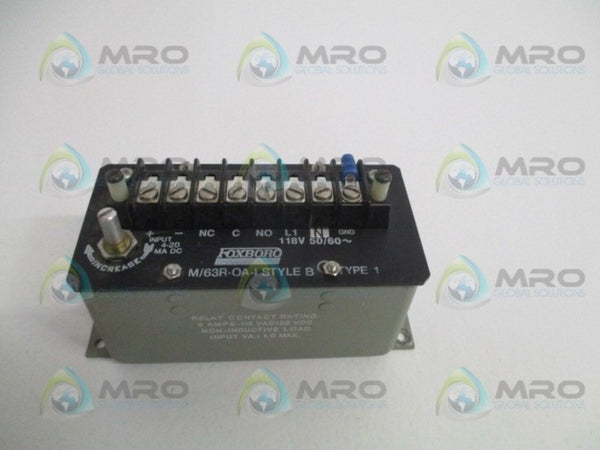 FOXBORO 63R-OA-I SAFETY RELAY UNMP
