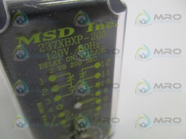 MSD 237XBXP-200 DELAY ON RELEASE RELAY 2-200 SEC. NSMP