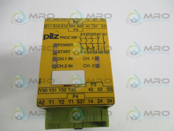 PILZ PNOZX8P24VDC3N/O2N/C2SO SAFETY RELAY UNMP