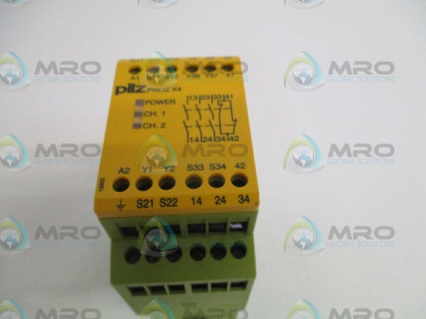 PILZ PNOZ-X4-230VAC-3N/O-1N/C SAFETY RELAY UNMP