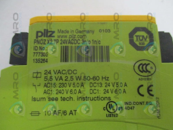 PILZ PNOZ-X2.7P-24VACDC-3N/O-1N/C SAFETY RELAY UNMP