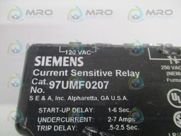 SIEMENS 97UMF0207 CURRENT SENSITIVE RELAY(AS PICTURED)NSNP