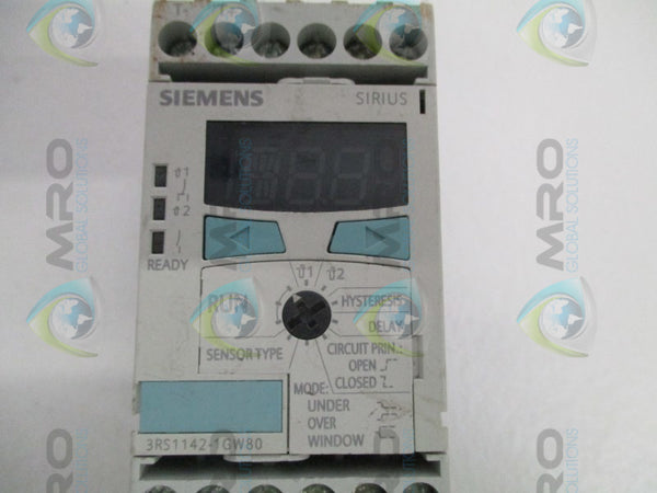 SIEMENS 3RS1142-1GW80 MONITORING RELAY (AS PICTURED) NSNP