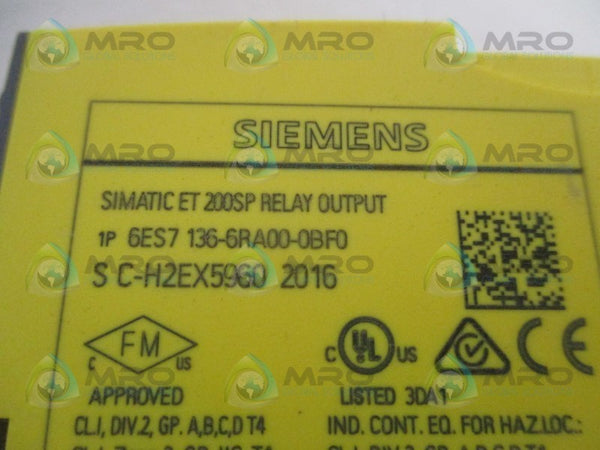 SIEMENS SIMATIC 6ES71366RA00-0BF0 RELAY OUTPUT MODULE NSNP