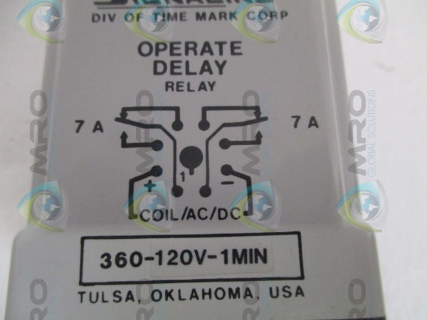TIME MARK 360-120V-1MIN OPERATE DELAY RELAY 1MIN UNMP
