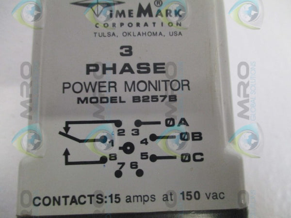 TIME MARK B257B 3-PHASE POWER MONITOR RELAY 15A 150VAC  UNMP