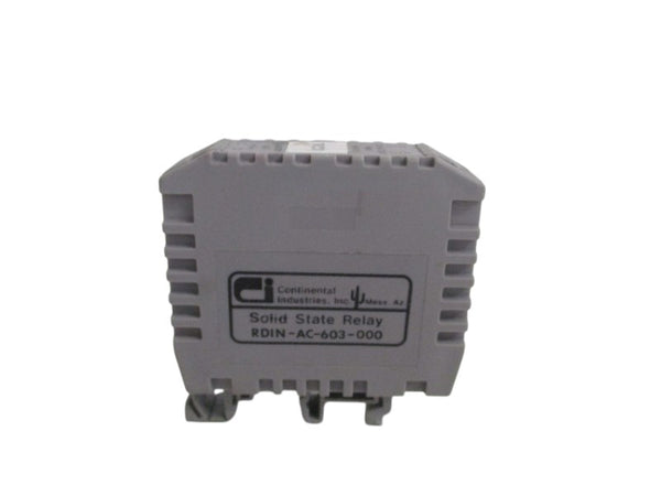 CONTINENTAL INDUSTRIES RDIN-AC-603-000 SOLID STATE RELAY UNMP
