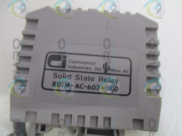 CONTINENTAL INDUSTRIES RDIN-AC-603-000 SOLID STATE RELAY UNMP