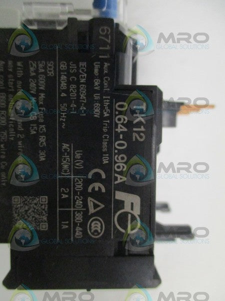 FUJI ELECTRIC TK12W-P64 THERMAL OVERLOAD RELAY 0.64-096A NSMP