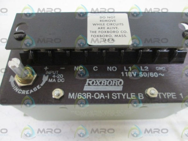 FOXBORO SAFETY RELAY M/63R-OA-I NSNP