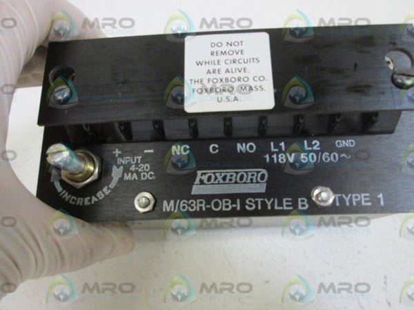 FOXBORO SAFETY RELAY M/63R-OB-I NSNP