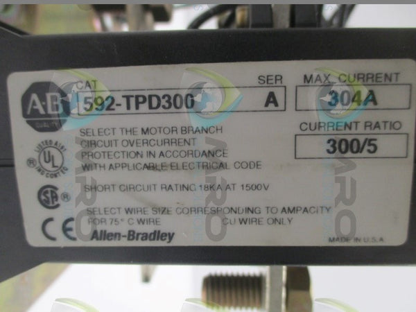 ALLEN BRADLEY 592-TPD300 SER. A OVERLOAD RELAY 304A  UNMP