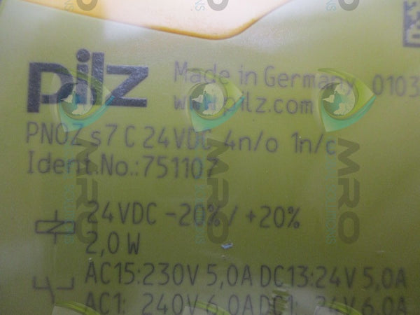 PILZ PNOZ-S7-C-24VDC-4N/O-1N/C SAFETY RELAY  NSMP