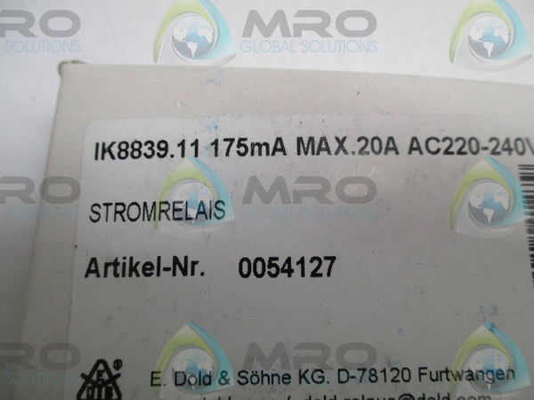 E.DOLD & SOHNE IK8839.11 0054127CURRENT MONITORING RELAY  NSMP