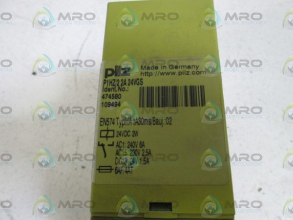 PILZ SAFETY RELAY P1HZ/2 2A 120VAC NSMP