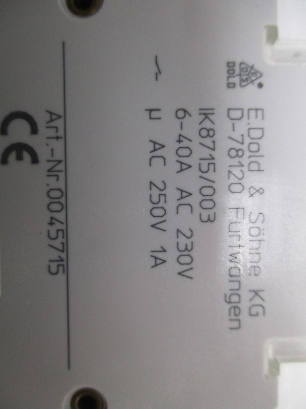 E.DOLD & SOHNE IK8715/003 0045715 RELAY 230/250VAC NSNP