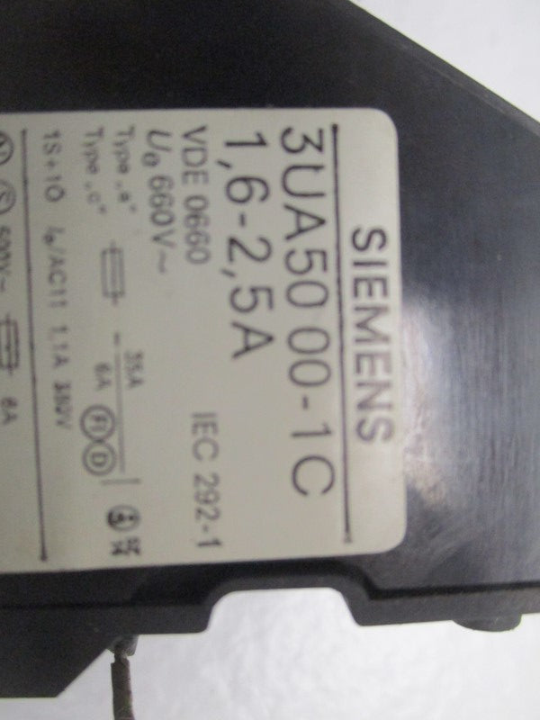 SIEMENS 3UA5000-1C OVERLOAD RELAY 1,6-2,5A (AS PICTURED) UNMP