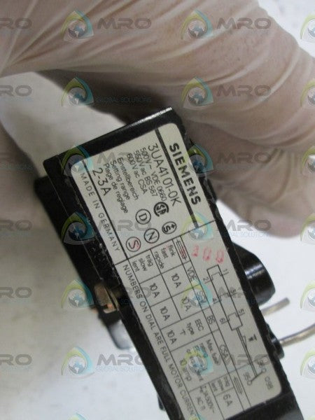 SIEMENS OVERLOAD RELAY 2-3A 3UA41 01-0K UNMP