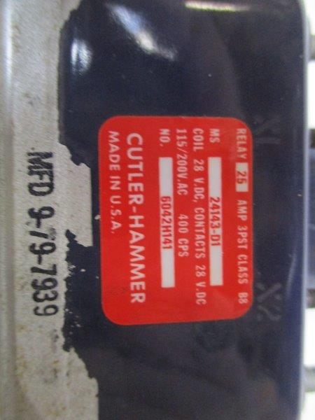 CUTLER HAMMER 6042H144 SEALED RELAY 28VDC 25A UNMP