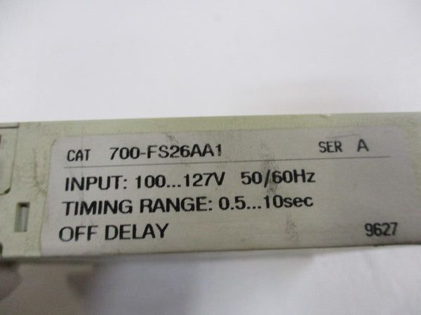 ALLEN BRADLEY 700-FS26AA1 TIMING RELAY SER. A UNMP