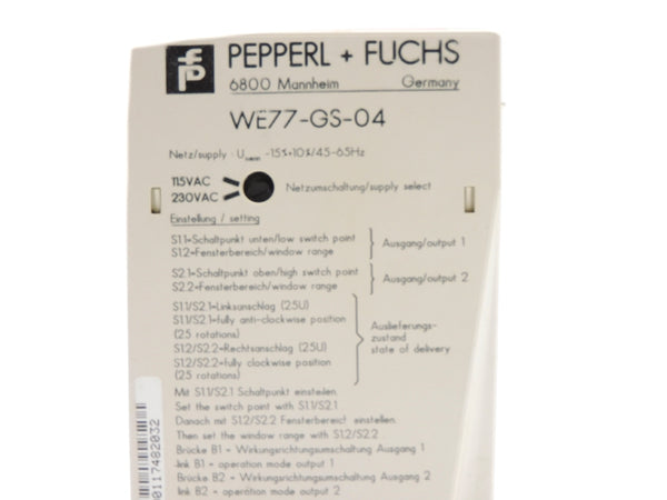 PEPPERL+FUCHS WE77-GS-04 17443 UNMP