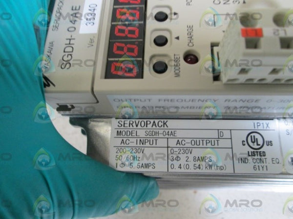 YASKAWA SERVOPACK SGDH-04AE SERVO DRIVE NSNP