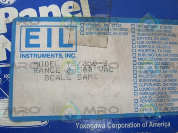 YOKOGAWA YE/250-3 PANEL METER NSMP