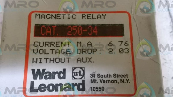 WARD LEONARD 250-34 RELAY  NSMP