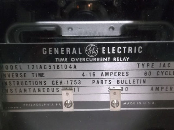 GENERAL ELECTRIC 12IAC51B104A LS OVERCURRENT TIME RELAY  NSMP