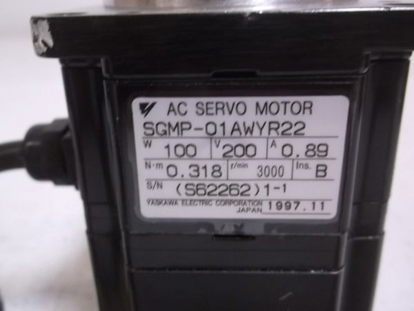 YASKAWA SGMP-01AWYR22 SERVO MOTOR CUBE 0.13HP NSMP