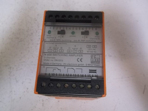 IFM EFECTOR DN0213 AMPLIFIER CONTROLLER RELAY NSNP
