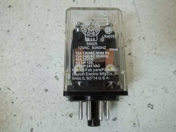 LOT OF 2 DATYON 5X825 SOLID STATE RELAY 12VAC 50/60HZ 10AMP ORIGINAL PACKAGE