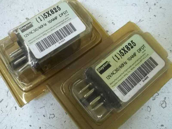 LOT OF 2 DATYON 5X825 SOLID STATE RELAY 12VAC 50/60HZ 10AMP ORIGINAL PACKAGE