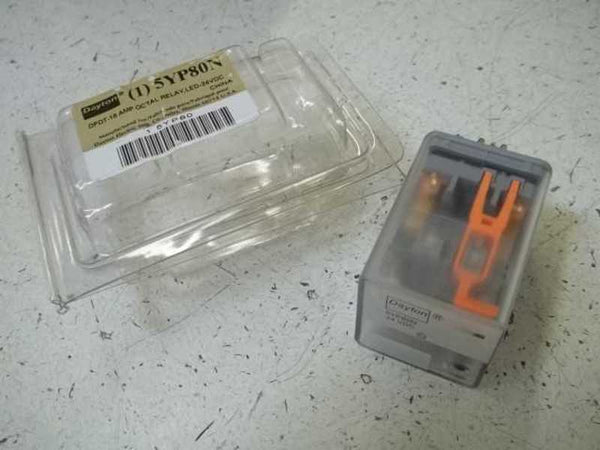 LOT OF 4 DAYTON 5YP80N DPDT-16AMP OCTAL RELAY, LED-24VDC ORIGINAL PACKAGE