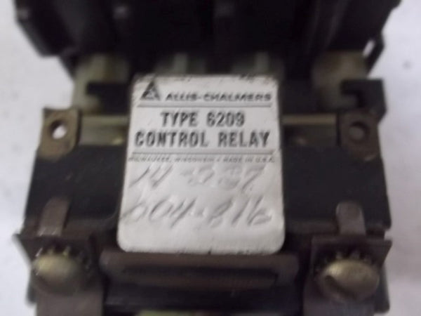 ALLIS-CHALMERS 14-237-004-816 TYPE 6209 CONTROL RELAY UNMP