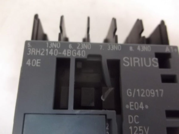 SIRIUS 3RH2140-4BG40 CONTACTOR RELAY (AS PICTURED) NSNP
