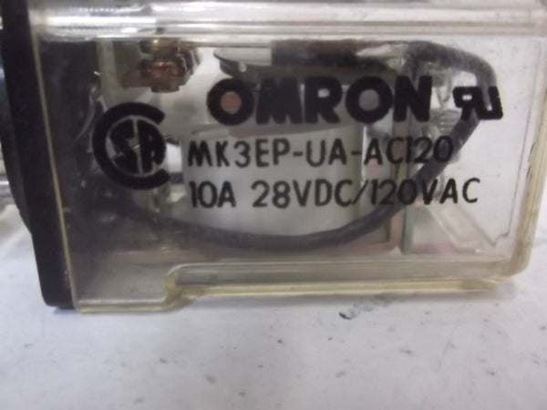 LOT OF 2 OMRON MK3EP-VA-AC120 RELAY 120VAC 10A UNMP