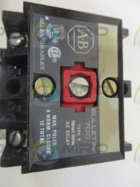 ALLEN BRADLEY 700-P200A1 SER. A AC RELAY 115-120V UNMP
