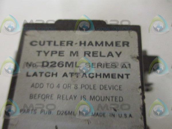 CUTLER HAMMER D26ML RELAY TYPE M UNMP