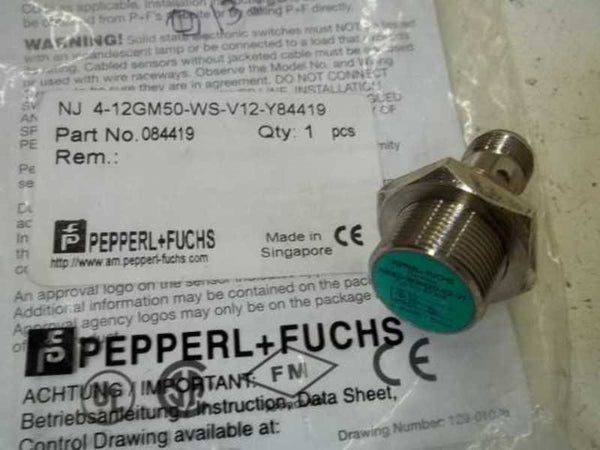 PEPPERL+FUCHS NJ4-12GM50-WS-V12-Y84419 PROXIMITY SENSOR NSMP