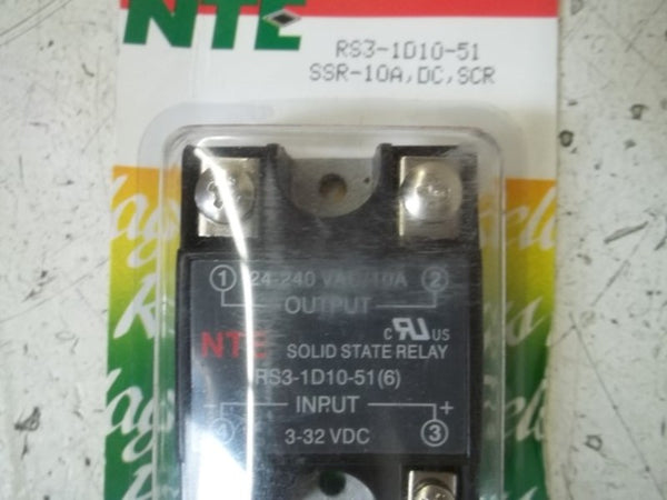 LOT OF 3 NTE RS3-1010-51 SOLID STATE RELAY ORIGINAL PACKAGE