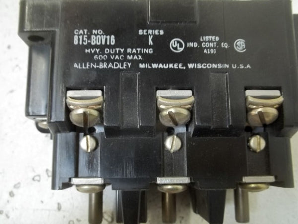 ALLEN BRADLEY 815-BOV16 SER.K OVERLOAD RELAY UNMP