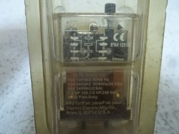 DAYTON 5YR02 RELAY 120VAC 12AMP NSMP