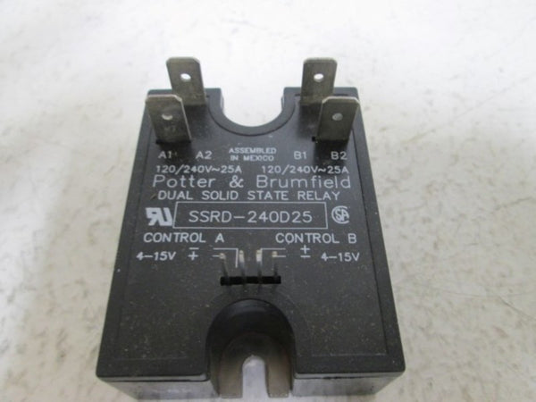 POTTER & BRUMFIELD SSRD-240D25 SSR PANEL RELAY 240VAC NSMP