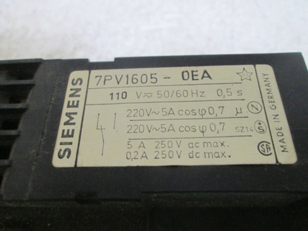 SIEMENS 7PV1605-0EA TIMING RELAY 110V UNMP